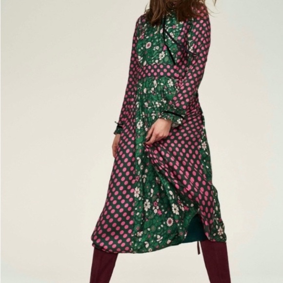 NWT Beautiful Boden Chatsworth Green Bloom Floral Cecilia Midi Dress. Size 4 - Picture 4 of 11